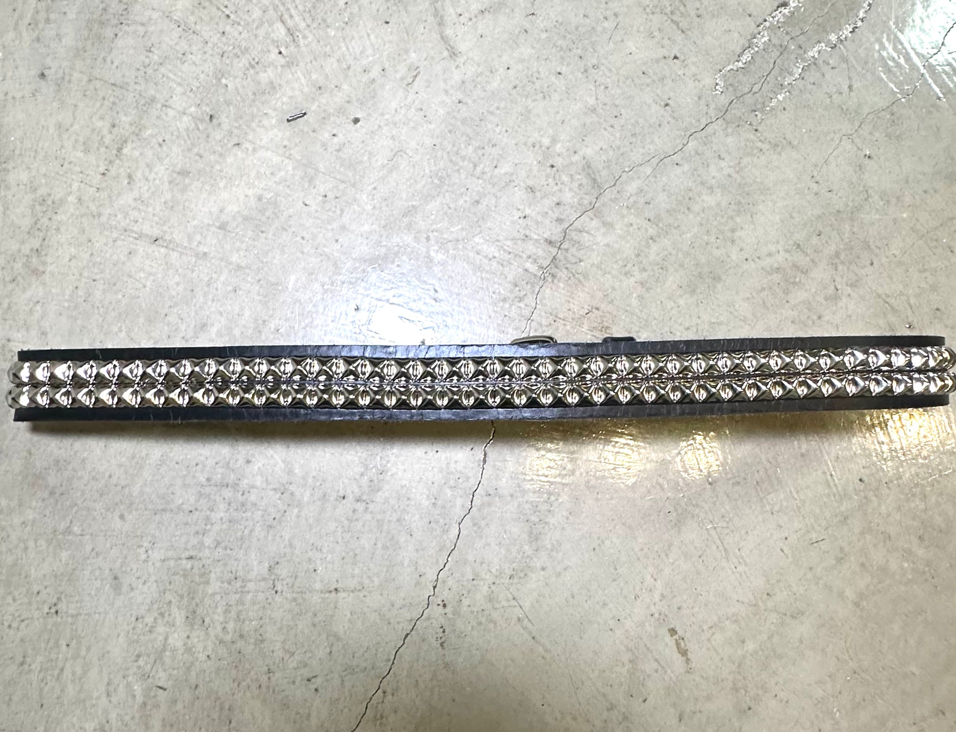Large Handmade 2-Row Pyramid Studded Belt (Pointed Tip)