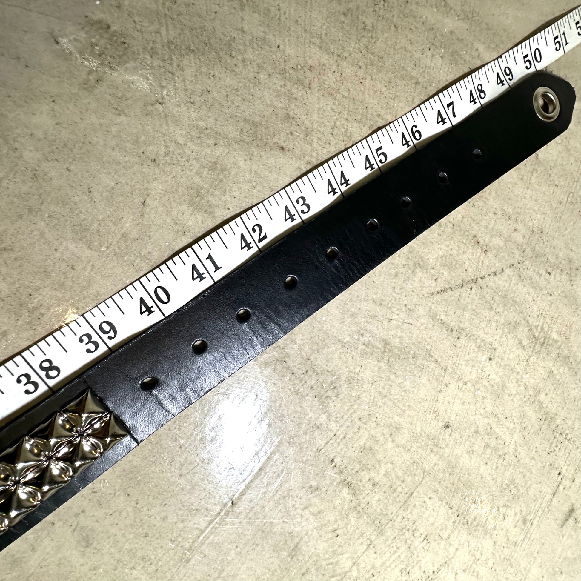 Large Handmade 2-Row Pyramid Studded Belt (Pointed Tip)