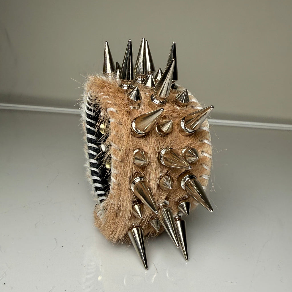 HAIR-ON COWHIDE SPIKEY CUFF
