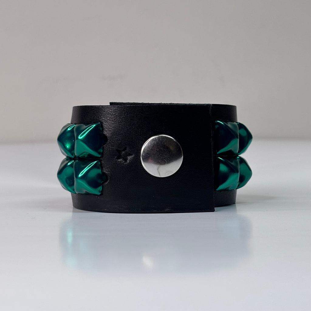 GREEN 2 ROW STUDDED CUFF