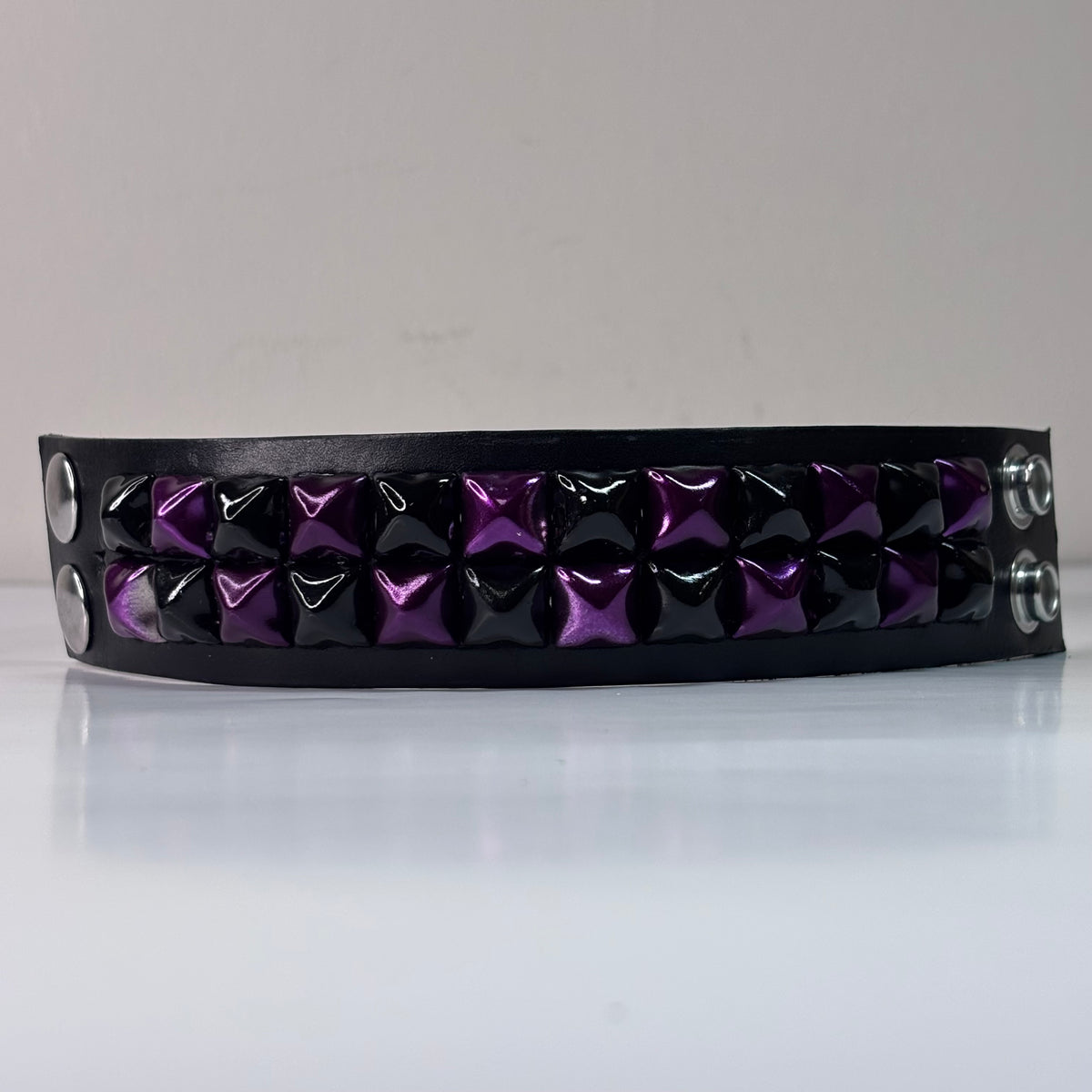 PURPLE/BLACK 2 ROW STUDDED CUFF