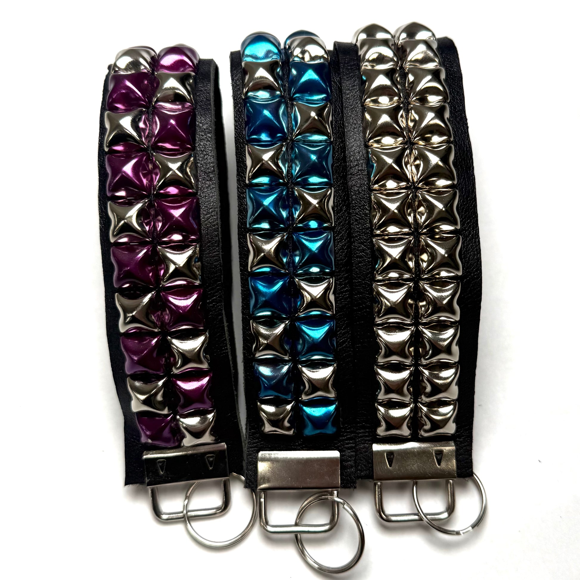 2-Row Pyramid Studded Wristlet