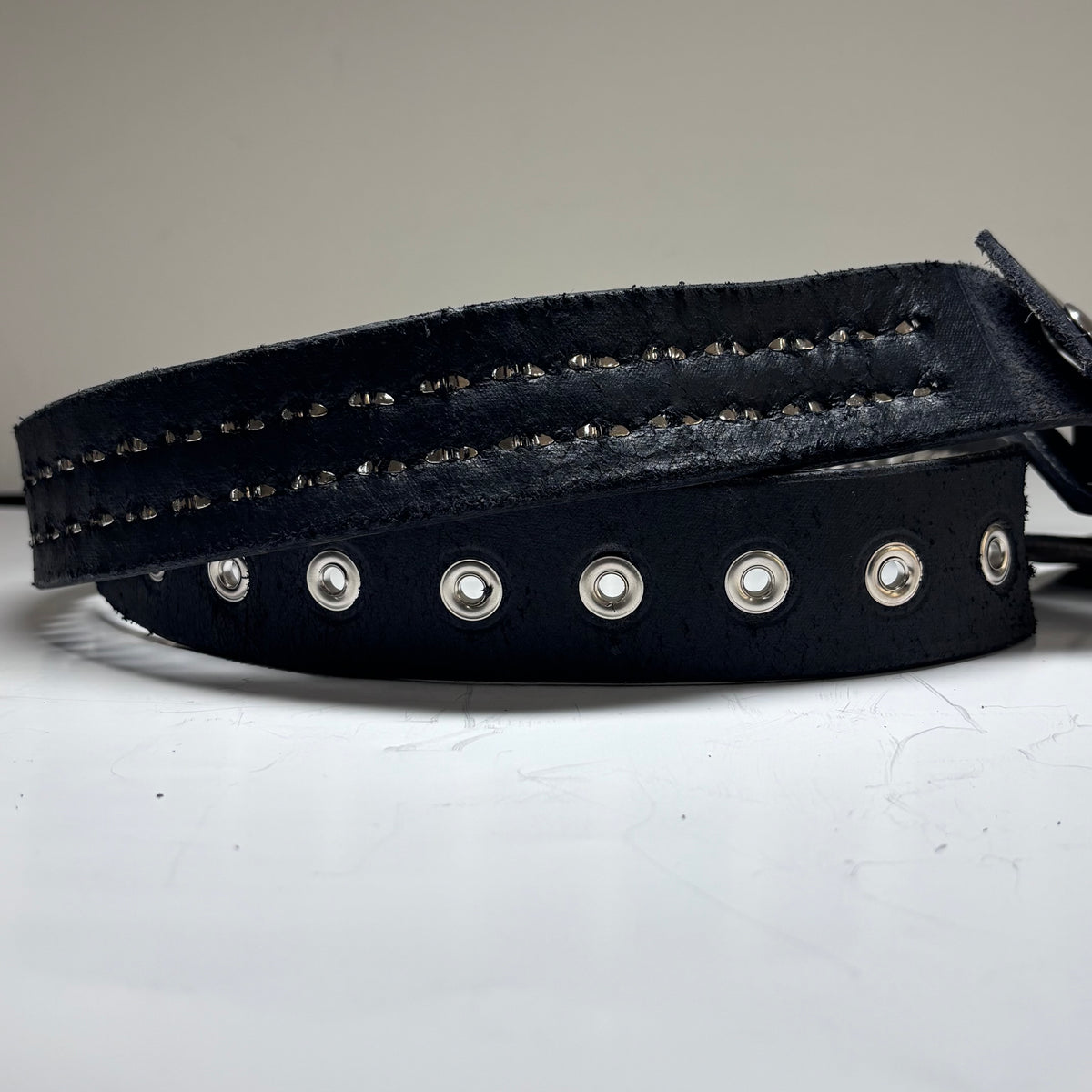 RARE METAL DECAL 2 ROW STUDDED BELT