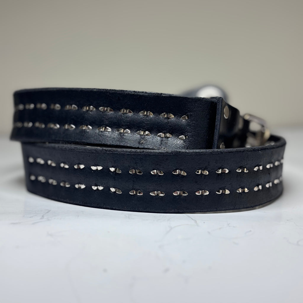 RARE METAL DECAL 2 ROW STUDDED BELT