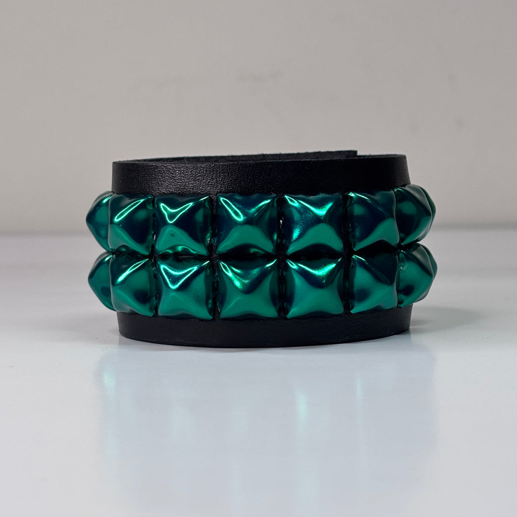 GREEN 2 ROW STUDDED CUFF