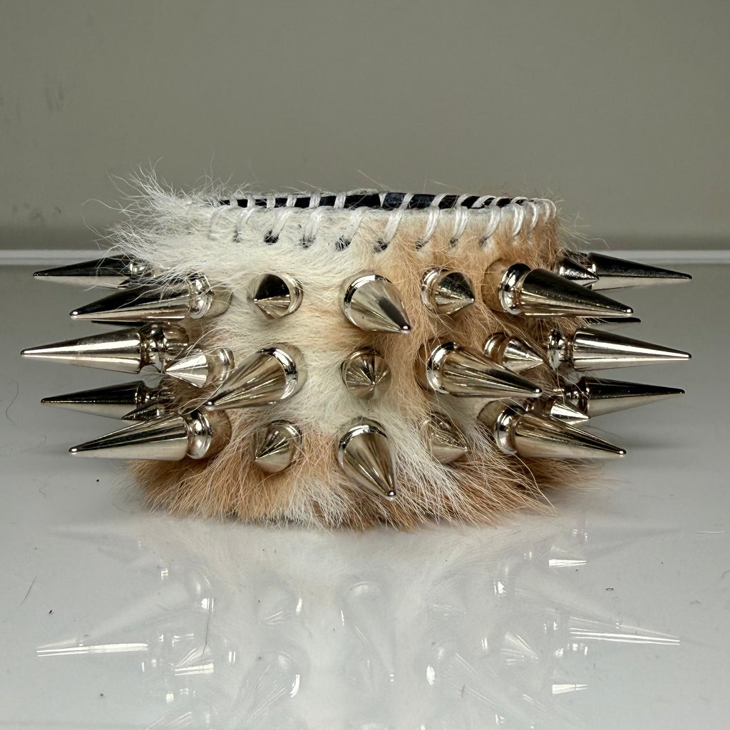 HAIR-ON COWHIDE SPIKEY CUFF