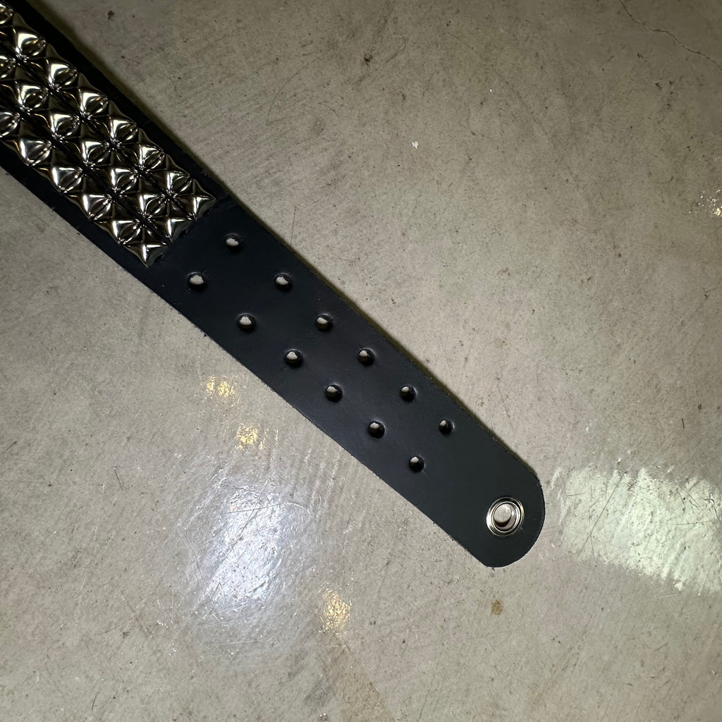 Medium Handmade 3-Row Pyramid Studded Belt (Rounded Tip)