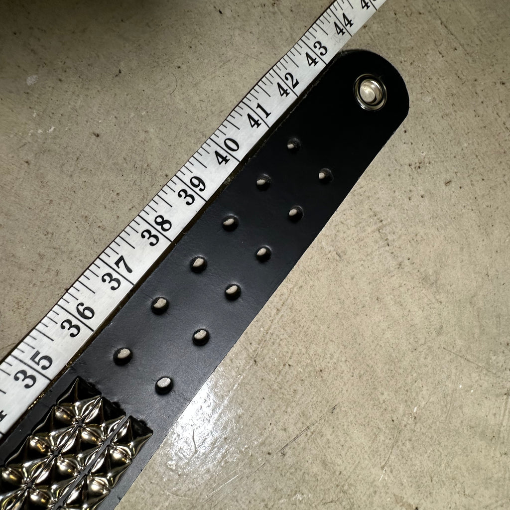 Medium Handmade 3-Row Pyramid Studded Belt (Rounded Tip)